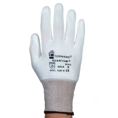 Tornado Quantum White Polyurethane Work Gloves, Size 10, 24 Gloves per Pack QUA-10