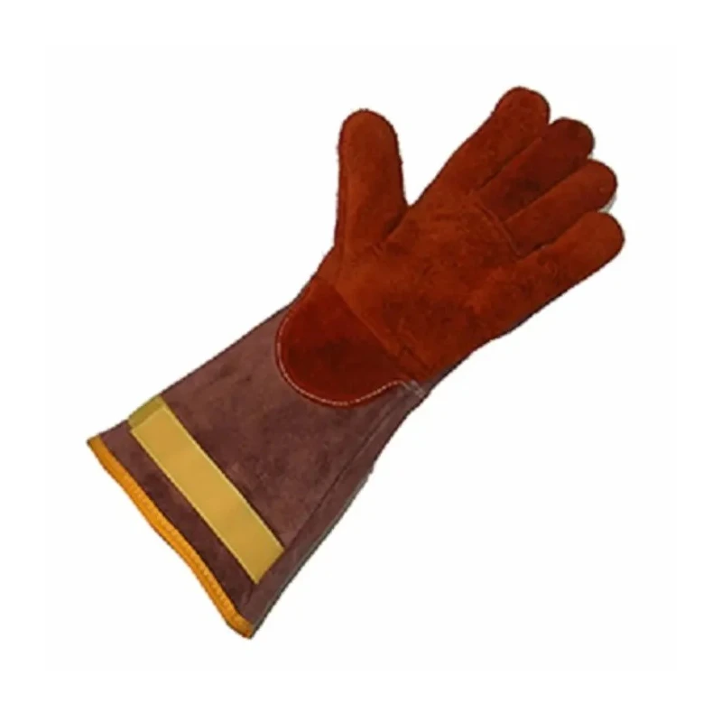 RS PRO Red Leather Heat Resistant Work Gloves with Brontoguard Leather Coating Size 9 L6-316-V