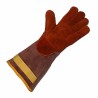 RS PRO Red Leather Heat Resistant Work Gloves with Brontoguard Leather Coating Size 9 L6-316-V