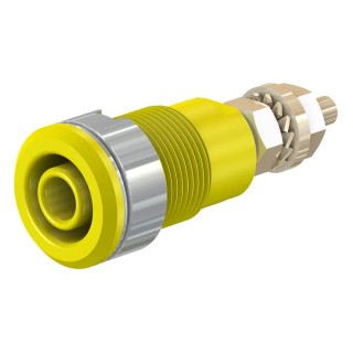 Staubli Yellow Female Banana Socket 4 mm Connector Solder Termination 1kV 32A Gold Plating 23.3020-24