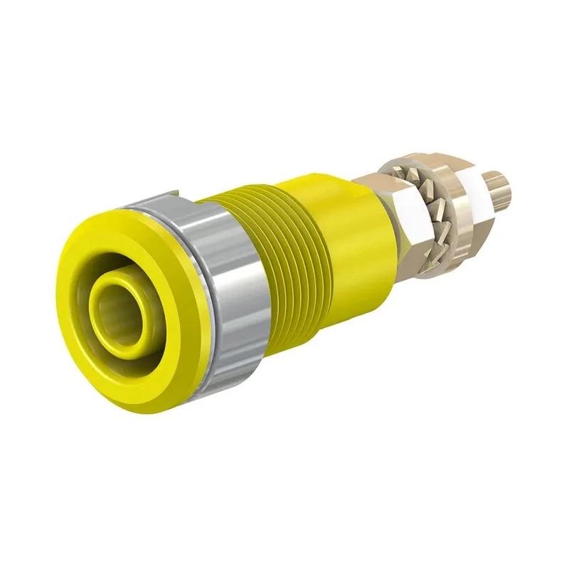Staubli Yellow Female Banana Socket 4 mm Connector Solder Termination 1kV 32A Gold Plating 23.3020-24