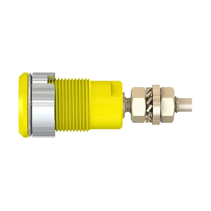 Staubli Yellow Female Banana Socket 4 mm Connector Solder Termination 1kV 32A Gold Plating 23.3020-24