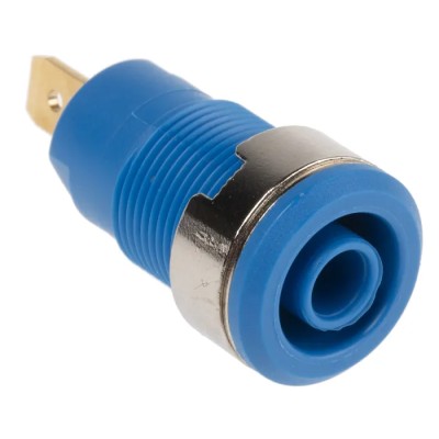 Staubli Blue Female Banana Socket 4 mm Connector Tab Termination 1kV Voltage 24A Current Gold Plating 23.3000-23