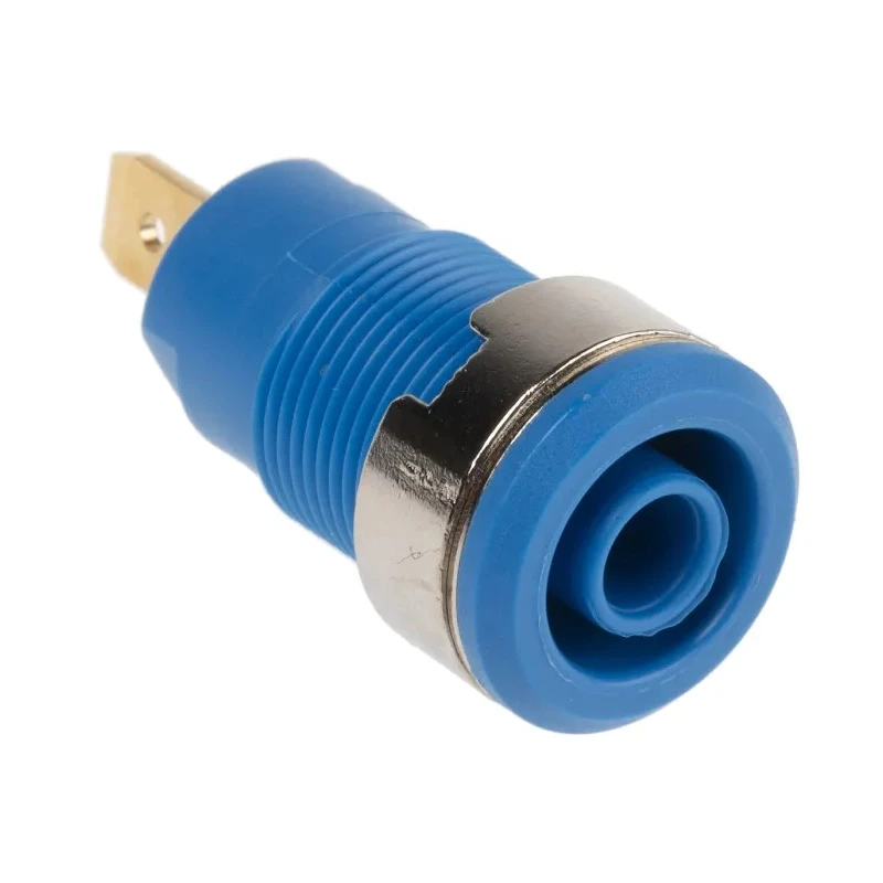 Staubli Blue Female Banana Socket 4 mm Connector Tab Termination 1kV Voltage 24A Current Gold Plating 23.3000-23