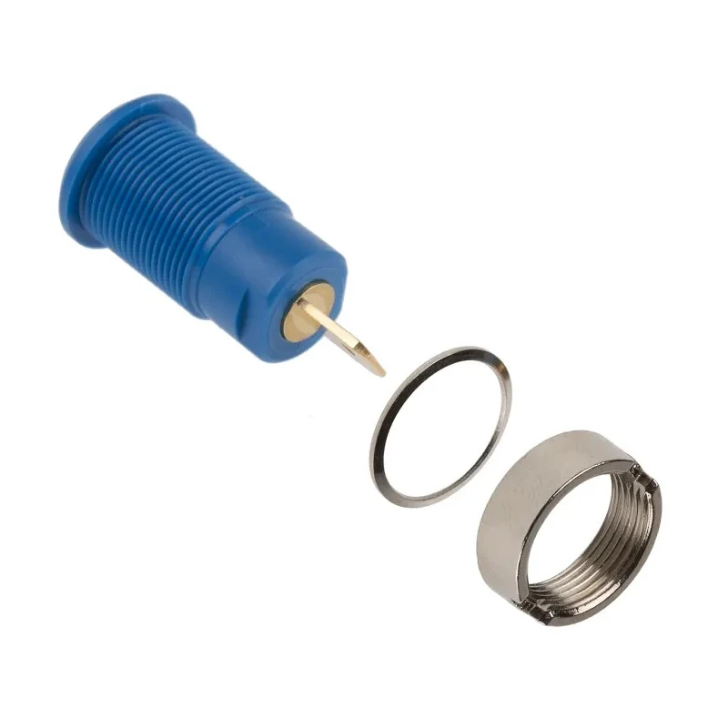 Staubli Blue Female Banana Socket 4 mm Connector Tab Termination 1kV Voltage 24A Current Gold Plating 23.3000-23