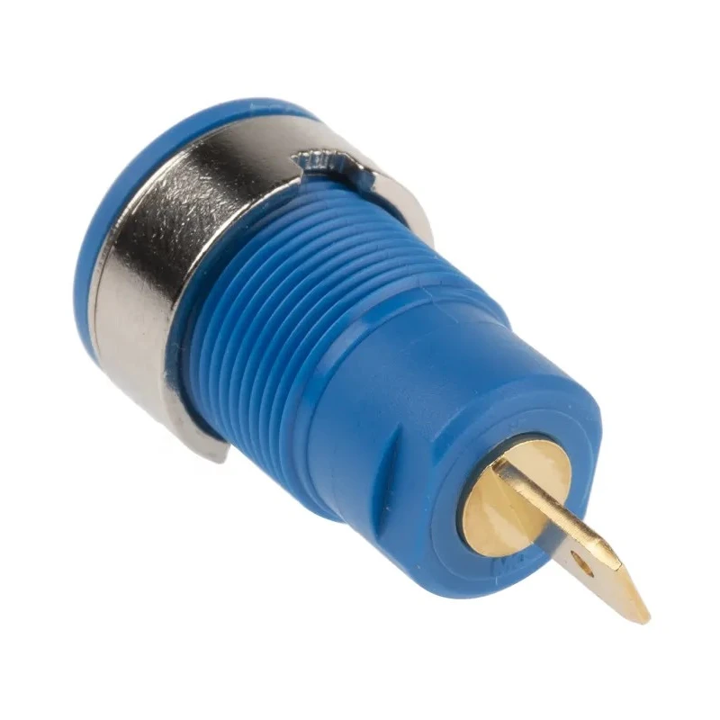 Staubli Blue Female Banana Socket 4 mm Connector Tab Termination 1kV Voltage 24A Current Gold Plating 23.3000-23