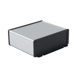 Hammond Flanged 1457 Series Black Clear Anodised Extruded Aluminium Enclosure IP65 31 mm x 120 mm x 58.9 mm 1457C1202