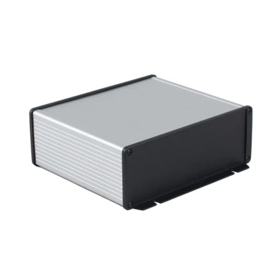 Hammond Flanged 1457 Series Black Clear Anodised Extruded Aluminium Enclosure IP65 31 mm x 120 mm x 58.9 mm 1457C1202