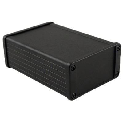 Hammond Flanged Extruded Aluminium Enclosure IP54 Clear Anodised Body Black Lid 31 mm x 30.7 mm x 120 mm 1457C1201EBK