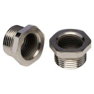 RS PRO Conduit Nickel Fitting 16 mm Nominal Size PG11 to M16 Brass Silver Finish 623-912