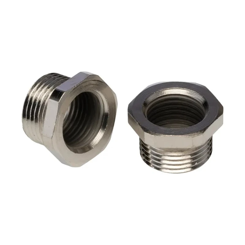 RS PRO Conduit Nickel Fitting 16 mm Nominal Size PG11 to M16 Brass Silver Finish 623-912