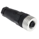 Hirschmann Circular Connector, 4 Contacts, Cable Mount, M12 Socket, Female, IP67, Polymer 933139100 ELKA 4012 PG7 black