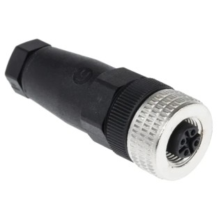 Hirschmann Circular Connector, 4 Contacts, Cable Mount, M12 Socket, Female, IP67, Polymer 933139100 ELKA 4012 PG7 black