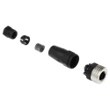 Hirschmann Circular Connector, 4 Contacts, Cable Mount, M12 Socket, Female, IP67, Polymer 933139100 ELKA 4012 PG7 black