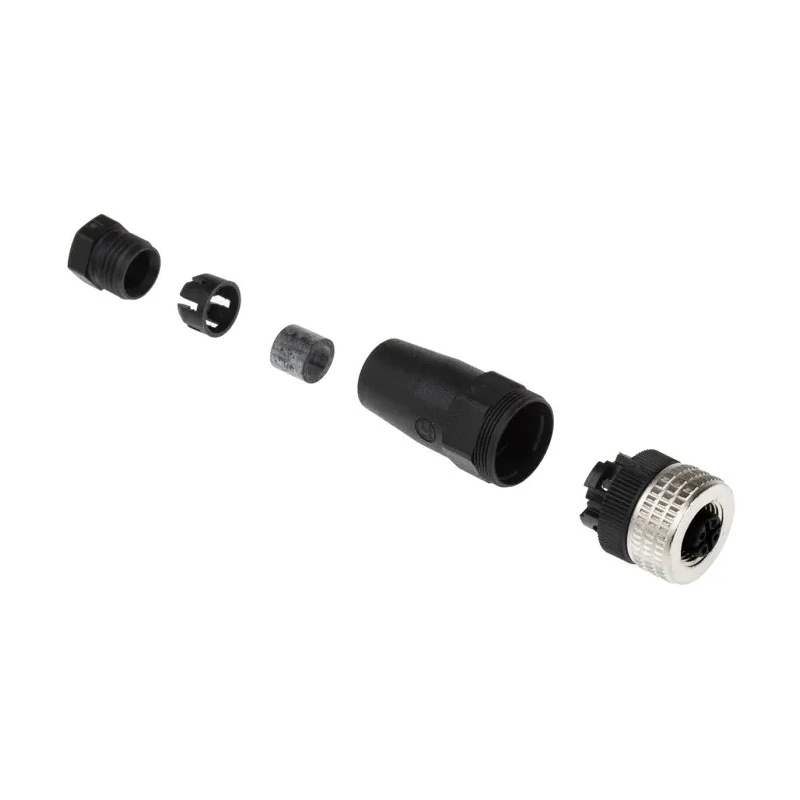 Hirschmann Circular Connector, 4 Contacts, Cable Mount, M12 Socket, Female, IP67, Polymer 933139100 ELKA 4012 PG7 black
