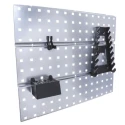 Raaco Steel Wall Mount Tool Panel 1.04m Width 440mm Height 2 Perforated Panels with 28 Assorted Super Clips 109642