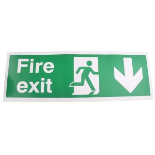 RS PRO Vinyl Fire Exit Sign, English Text, Self-Adhesive, Vinyl Material, 150mm x 450mm 231-4468