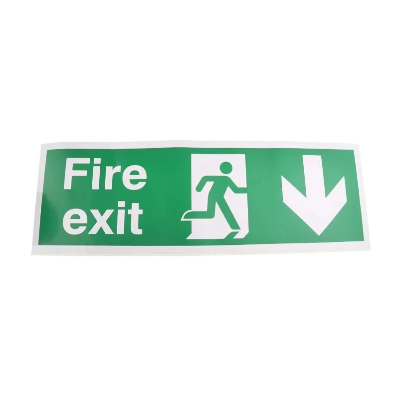 RS PRO Vinyl Fire Exit Sign, English Text, Self-Adhesive, Vinyl Material, 150mm x 450mm 231-4468