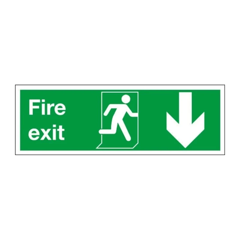 RS PRO Vinyl Fire Exit Sign, English Text, Self-Adhesive, Vinyl Material, 150mm x 450mm 231-4468