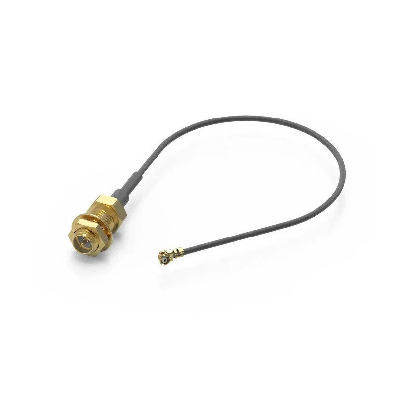 Wurth Elektronik RP-SMA Series UMRF Coaxial Cable 50 Ω, 100 mm Length, 1.37 mm Diameter, Black, Terminated 636209100100