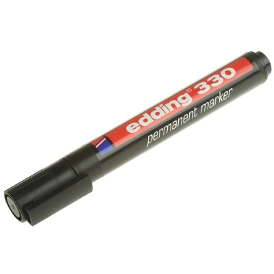 Edding Black Marker Pen Permanent Marker Black Ink Chisel Tip 1mm Line Width 330-001