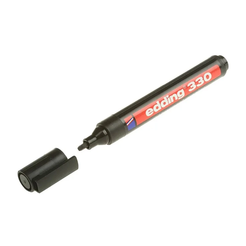 Edding Black Marker Pen Permanent Marker Black Ink Chisel Tip 1mm Line Width 330-001