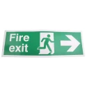 RS PRO Polyethylene Terephthalate FIRE EXIT Sign, Self-Adhesive, English, 450mm x 150mm, Model 231-4452