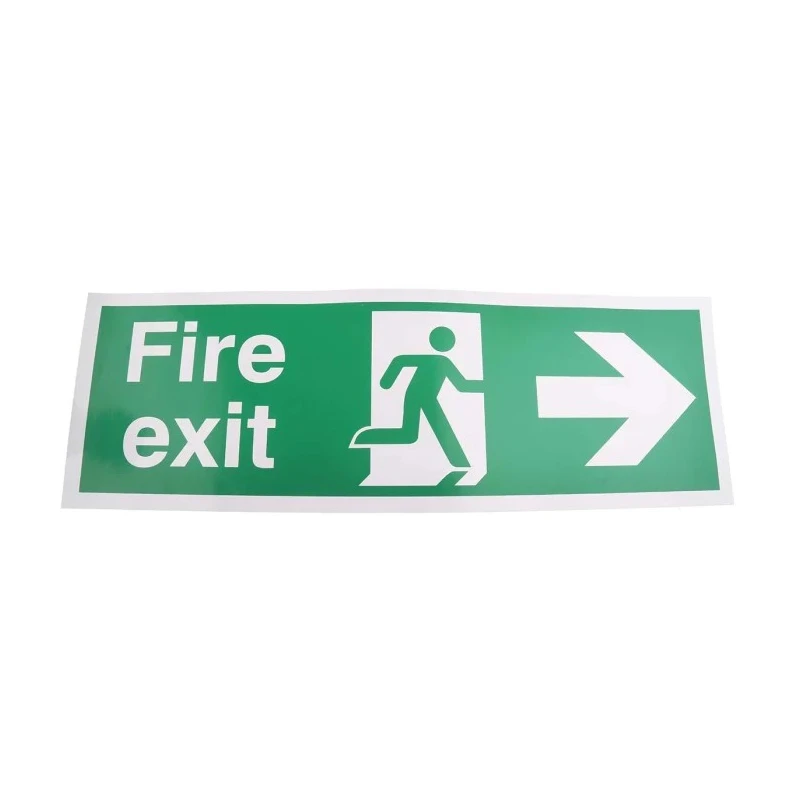 RS PRO Polyethylene Terephthalate FIRE EXIT Sign, Self-Adhesive, English, 450mm x 150mm, Model 231-4452