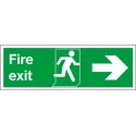 RS PRO Polyethylene Terephthalate FIRE EXIT Sign, Self-Adhesive, English, 450mm x 150mm, Model 231-4452