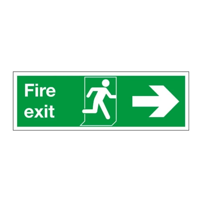 RS PRO Polyethylene Terephthalate FIRE EXIT Sign, Self-Adhesive, English, 450mm x 150mm, Model 231-4452