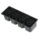 Bulgin C13 x4 Straight Snap-in IEC Connector 250V Male 10A PX0714/4/15/28