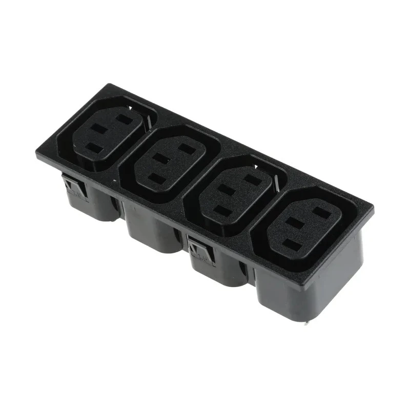 Bulgin C13 x4 Straight Snap-in IEC Connector 250V Male 10A PX0714/4/15/28