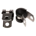 HellermannTyton P-Clip 6.4 mm Closed Inside Diameter Black and Natural Rubber Coating Aluminium 211-15060 ALU6C-AL/CR-BK
