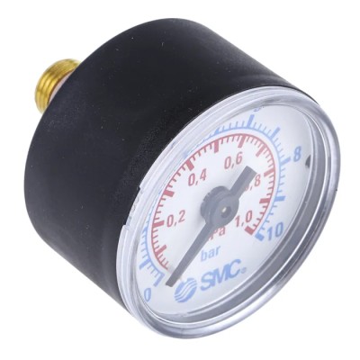 SMC 40 mm G 1/8 Threaded Pressure Gauge 10 bar K8-10-40