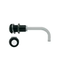 Bivar Panel 1-Way Right Angle Rigid LED Light Pipe Clear Black 9 mm RHD-0700-2500-F9P67PR
