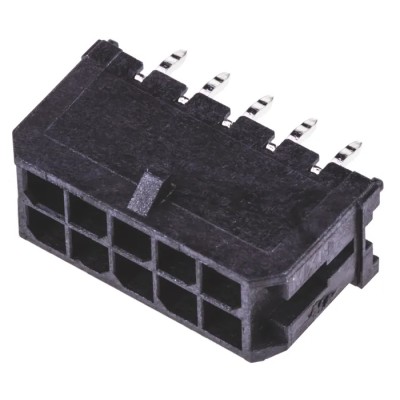 Molex Micro-Fit 3.0 Series Straight Through Hole PCB Header, 10 Contacts, 3 mm Pitch, 2 Row, Shrouded 43045-1012