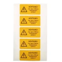 Idento Yellow Polyvinyl Chloride Self-Adhesive Safety Label ACHTUNG! Vor dem Öffnen Netzstecker ziehen! ESSW70052