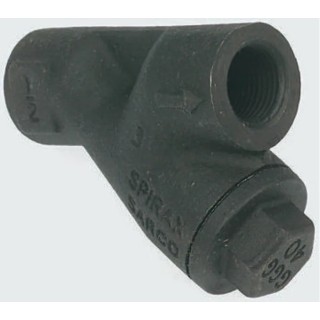 Spirax Sarco Iron Y Strainer, Iron Body, 1 in BSP Threaded Connection, 316L Stainless Steel Screen 1630200
