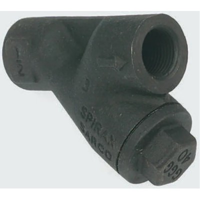 Spirax Sarco Iron Y Strainer, Iron Body, 1 in BSP Threaded Connection, 316L Stainless Steel Screen 1630200