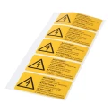 Idento Black Polyvinyl Chloride Safety Label ATTENTION! Sous tension, ACHTUNG! Bei ausgeschaltetem Hauptschalter ESSW19074