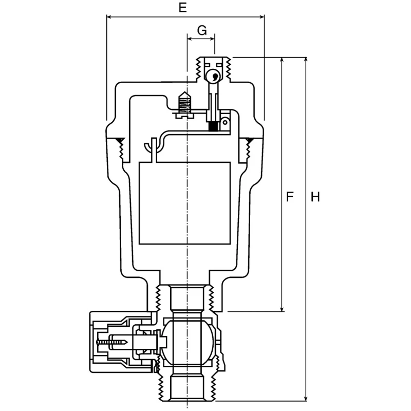 Spirax Sarco Copper Automatic Air Vent 1/2 in 10 bar Maximum Operating Pressure 155mm Height 175100