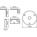 Moflash Mounting Bracket for Rotating Beacon with DIN 3 Point Fixings 50006RS