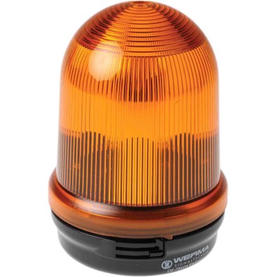 Werma BM 826 Series Yellow Beacon 24V AC/DC Steady Tube, Bracket, Base, Incandescent Bulb, IP65 