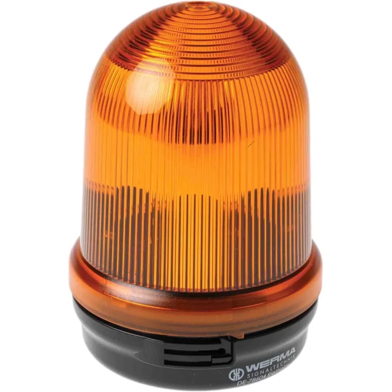 Werma BM 826 Series Yellow Beacon 24V AC/DC Steady Tube, Bracket, Base, Incandescent Bulb, IP65 