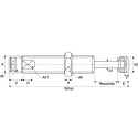 ACE Shock Absorber, M14 x 1.5 Thread Size, 70 mm Body Length, 14.4 mm Stroke Length, 92.5 mm Overall Length, MA150EUM-B