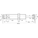 ACE Shock Absorber, M14 x 1.5 Thread Size, 70 mm Body Length, 14.4 mm Stroke Length, 92.5 mm Overall Length, MA150EUM-B