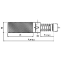 ACE Industrial Shock Absorber Thread Size M33 x 1.5, 83 mm Body Length, 138 mm Overall Length MA3325EUM