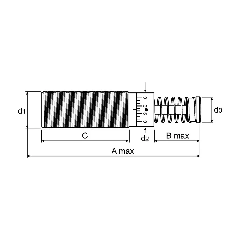 ACE Industrial Shock Absorber Thread Size M33 x 1.5, 83 mm Body Length, 138 mm Overall Length MA3325EUM