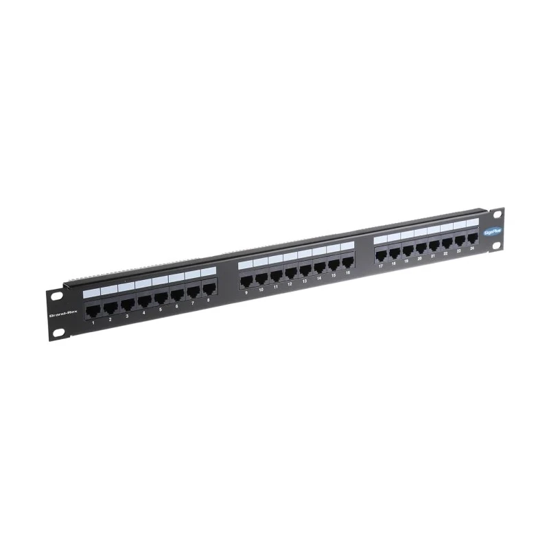 Brand-Rex Cat5e 24 Port RJ45 UTP LSA Patch Panel, 1U Rack Height, Black GPCPNLU24002