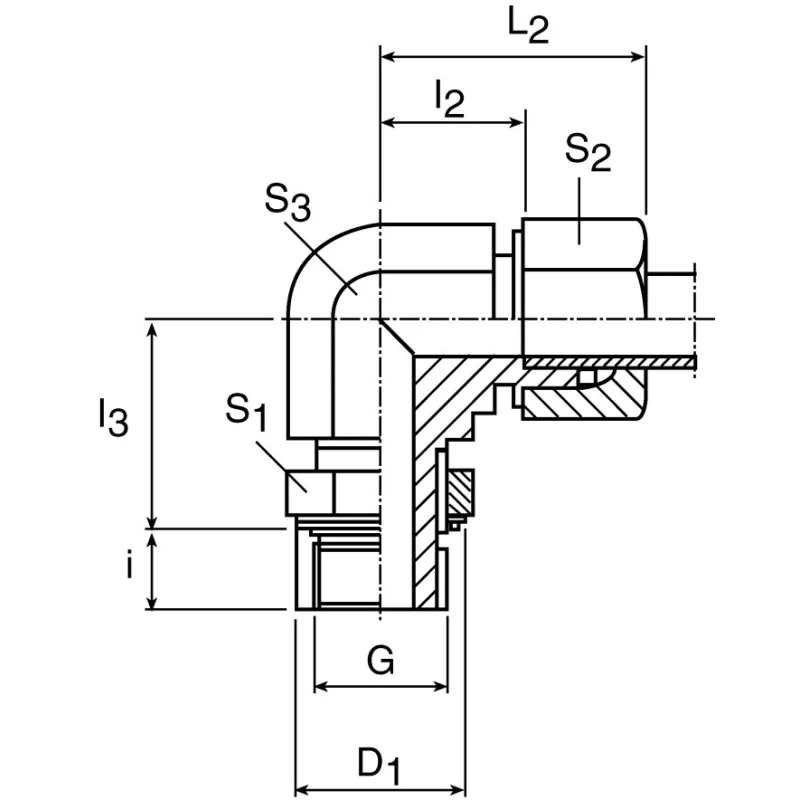 Parker Hydraulic Fitting Female G, 90°, Steel Zinc Plated, 10 mm Hose ID WEE10LRCF